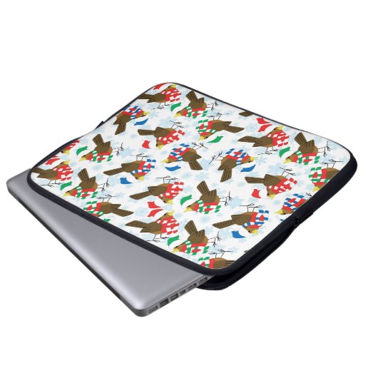 Weihnachtsvogel Santa Laptopschutzhülle (Vorne Knopf)