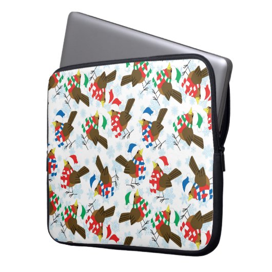 Weihnachtsvogel Santa Laptopschutzhülle (Vorderseite Links)