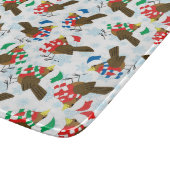 Weihnachtsvogel Santa Schneidebrett (Ecke)