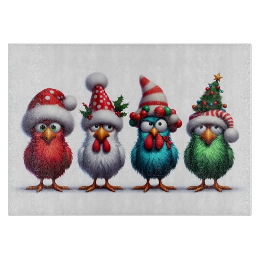 Weihnachtsvögel Schneidbrett Schneidebrett (Vorderseite)
