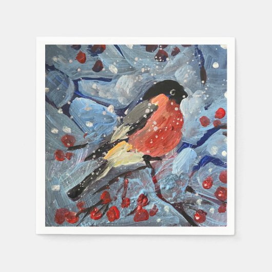 Weihnachtsvogel Serviette (Vorderseite)