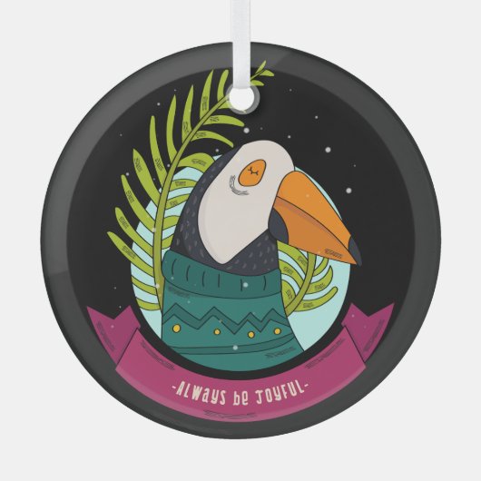 Weihnachtsvögel sind immer froh ornament aus glas (Vorderseite)