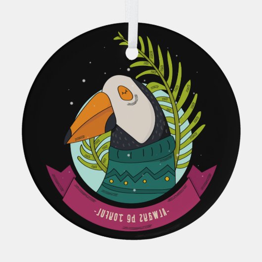 Weihnachtsvögel sind immer froh ornament aus glas (Rückseite)