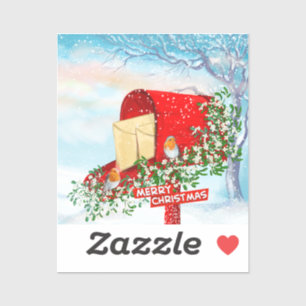 Weihnachtsvögel und Aufkleber für rote Post