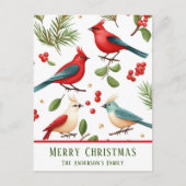 Weihnachtsvögel und Berries Custom Postkarte (Vorderseite)