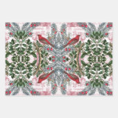 Weihnachtsvögel und Evergreens Geschenkpackung Set Geschenkpapier Set (Vorderseite 3)