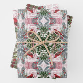 Weihnachtsvögel und Evergreens Geschenkpackung Set Geschenkpapier Set (Beispiel)