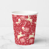 Weihnachtsvögel und Rentiere Pappbecher (Rechts)