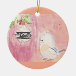 Weihnachtsvogel und -schmuck keramik ornament