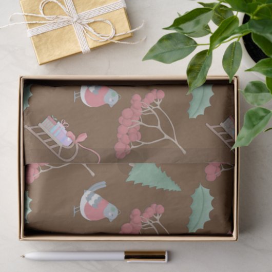 Weihnachtsvögel und -schweine seidenpapier (Geschenk)