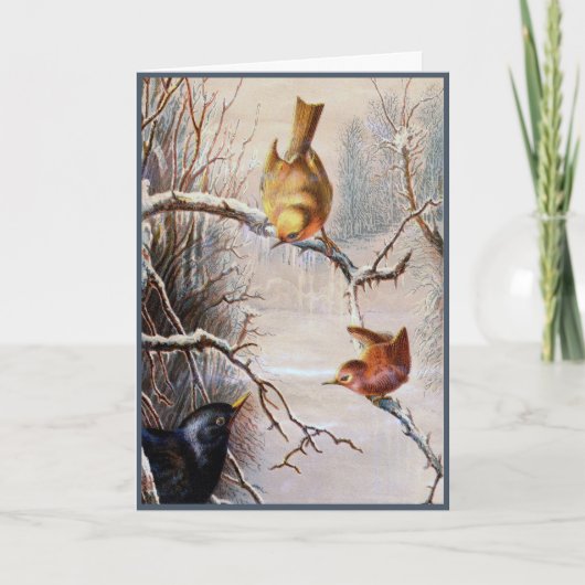 Weihnachtsvögel Viktorianische Weihnachtskarte Karte (Vorderseite)