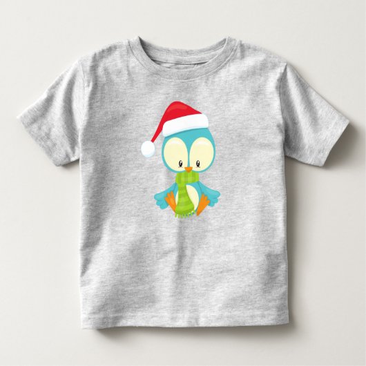 Weihnachtsvogel, Vogel mit Hut, Vogel mit Scarf Kleinkind T-shirt (Vorderseite)