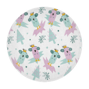 Weihnachtsvögel Weihnachtsbäume Eisberg-Doodle     Schneidebrett