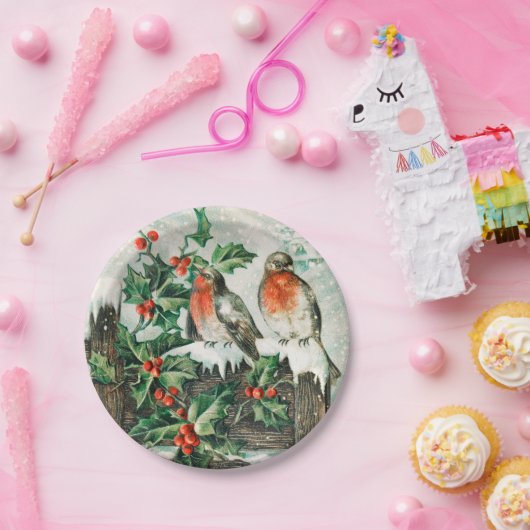 Weihnachtsvögel Weihnachtsfeiertage Teller (Party)