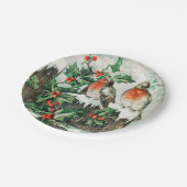 Weihnachtsvögel Weihnachtsfeiertage Teller (Schrägansicht)