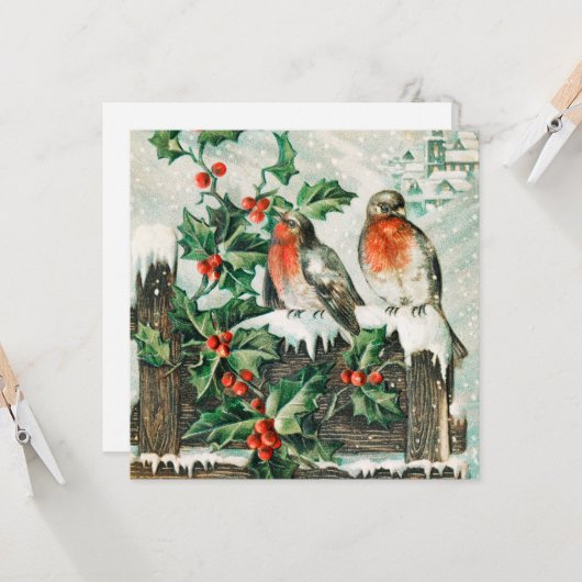 Weihnachtsvögel Weihnachtskarte Karte (Vorderseite/Rückseite Beispiel)