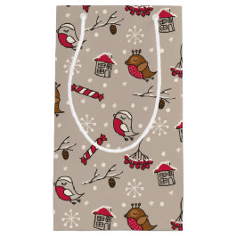 Weihnachtsvögel Woodland "Zuhause für den Urlaub" Kleine Geschenktüte