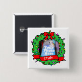 Weihnachtsvogelfoto-Kranz Button (Vorne & Hinten)