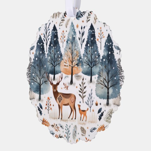 Weihnachtsvolk Art Deer Ornament Karte (Links)