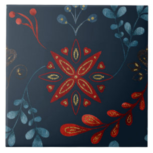 Weihnachtsvolk nordische Kunst Fliese