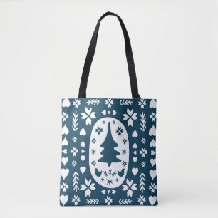 Weihnachtsvolkskunst: Skandinavisches Doodle. Tasche