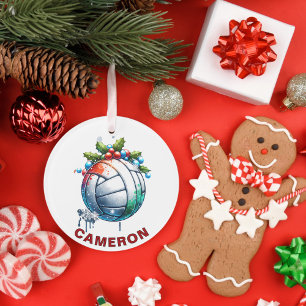 Weihnachtsvolleyball-Enthusiasten Individuelle Nam Ornament