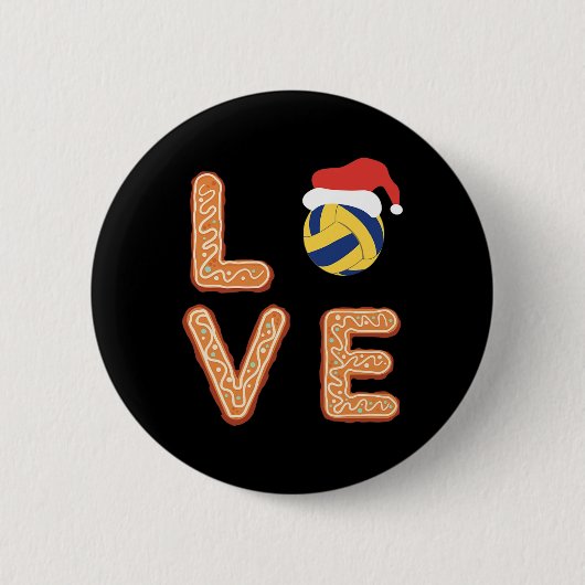 Weihnachtsvolleyball Liebe Weihnachtsmann Weihnach Button (Vorderseite)