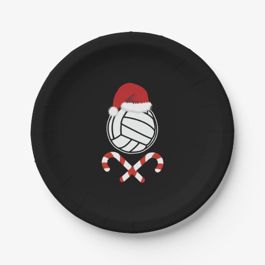 Weihnachtsvolleyball Pappteller (Vorderseite)