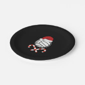 Weihnachtsvolleyball Pappteller (Schrägansicht)
