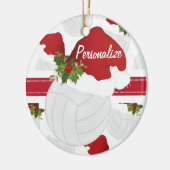 Weihnachtsvolleyball Persönliche Gestaltung Keramik Ornament (Links)