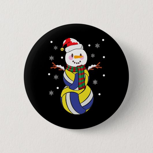 Weihnachtsvolleyball Snowmans Kinder Volleyball We Button (Vorderseite)