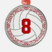 Weihnachtsvolleyball-Spieler Jersey Nummer Custom Ornament Aus Metall (Vorne)
