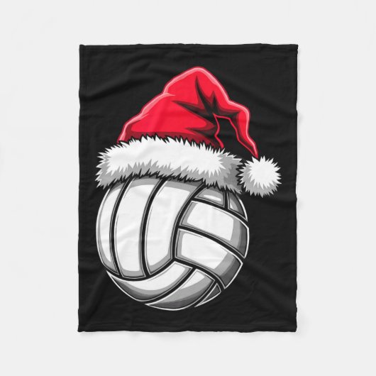 Weihnachtsvolleyball-Weihnachtsmannmütze 2 Fleecedecke (Vorderseite)