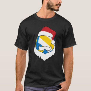 Weihnachtsvolleyball Weihnachtsmannmütze Bart Xmas T-Shirt
