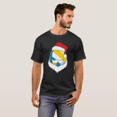 Weihnachtsvolleyball Weihnachtsmannmütze Bart Xmas T-Shirt (Vorne ganz)