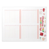 Weihnachtsvorbereitung Einkaufsliste Notepad Notizblock (Vorderseite)
