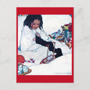 Weihnachtsvorbereitung, Jessie Willcox Smith Postkarte