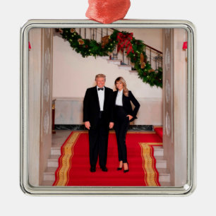 Weihnachtsvorbereitungen von Präsident Donald Trum Ornament Aus Metall
