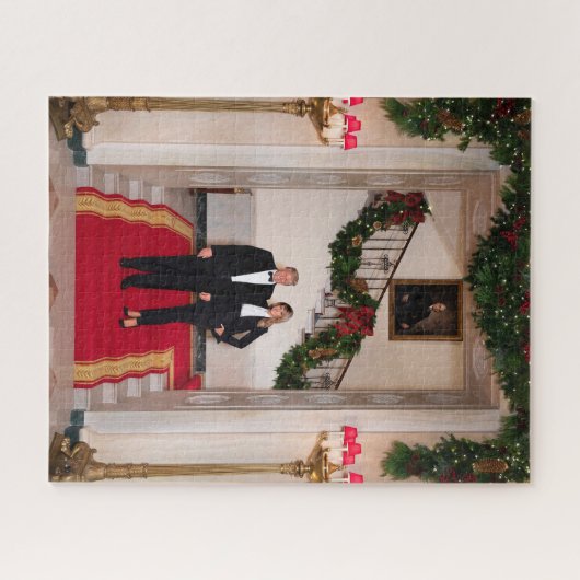 Weihnachtsvorbereitungen von Präsident Donald Trum Puzzle (Horizontal)