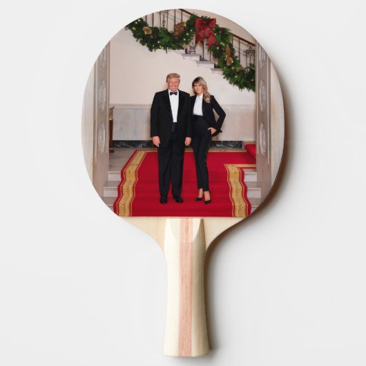 Weihnachtsvorbereitungen von Präsident Donald Trum Tischtennis Schläger (Rückseite)