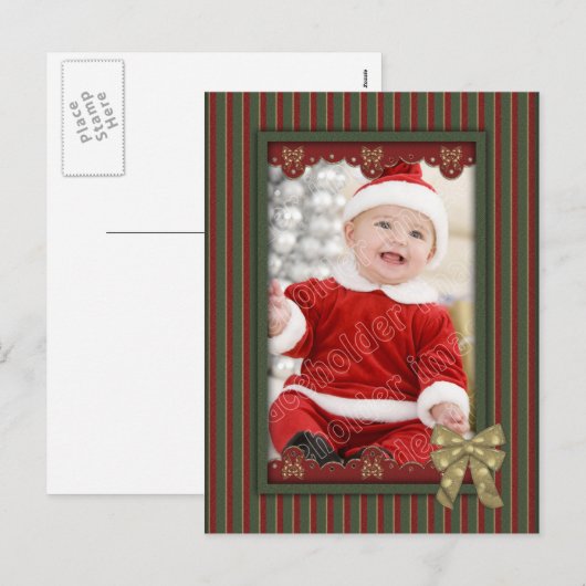 Weihnachtsvorlage Feiertagspostkarte (Vorne/Hinten)