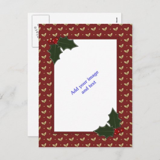 Weihnachtsvorlage Feiertagspostkarte (Vorne/Hinten)