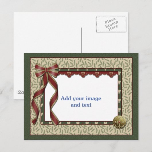 Weihnachtsvorlage Feiertagspostkarte (Vorne/Hinten)