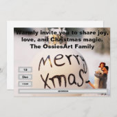 Weihnachtsvorlage für die Party Einladung (Vorne/Hinten)