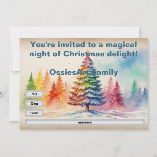 Weihnachtsvorlage für die Party Einladung (Vorderseite)