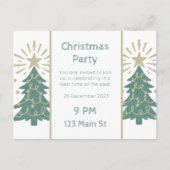 Weihnachtsvorlage für die Party Einladung Postkarte (Vorderseite)