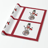 Weihnachtsvorlage für Snowman Geschenkpapier (Ungerollt)