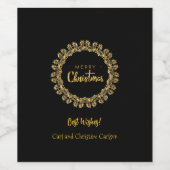 Weihnachtsvorlage, Gold und Schwarz, Weinetikett (Einzelnes Label)