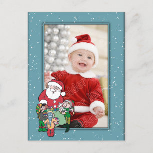 Weihnachtsvorlage mit dem Weihnachtsmann und dem E Feiertagspostkarte