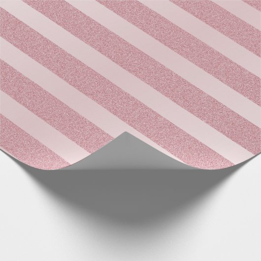 Weihnachtsvorlage Moderne Rose Gold Glitzer Geschenkpapier (Ecke)